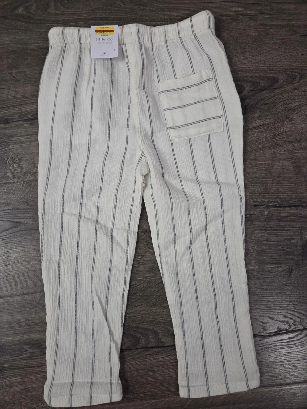 LC Lauren Conrad Boys Breezy Pinstripe Organic Pants Size 5t NWT